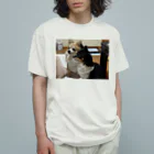 Yukaの絵と実家の犬🐕のチワワの小夏とイヴ オーガニックコットンTシャツ