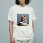 nekoと鉄の水を飲んでいる猫 Organic Cotton T-Shirt