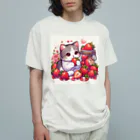 いちごと一緒🍓のいちごと猫シリーズ Organic Cotton T-Shirt