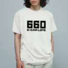 QUQU_WORKSの660軽カーライフ 軽自動車 ブラック オーガニックコットンTシャツ