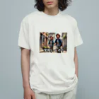 San☆Nikoの学校いくぞ　入学お祝い オーガニックコットンTシャツ