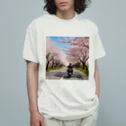 the blue seasonの春の息吹と共に - 桜のトンネルを駆ける Organic Cotton T-Shirt