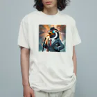 ぱぴぷSHOPのロックスターなペンギン オーガニックコットンTシャツ