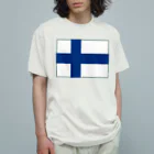 お絵かき屋さんのフィンランドの国旗 オーガニックコットンTシャツ