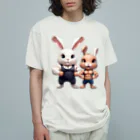 G-EICHISの筋肉隆々のウサギ達 Organic Cotton T-Shirt