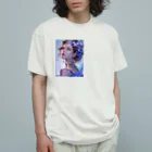 AQUAMETAVERSEのブルーの宝石を身につけて　ラフルール　1859 オーガニックコットンTシャツ