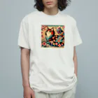 chaochao0701の浮世絵風　カラフル猫「Ukiyo-e-style Colorful Cat」「浮世绘风格的多彩猫」 Organic Cotton T-Shirt