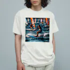 AQUAMETAVERSEのsupとwindsurfingレース　エンジェル717 2065 オーガニックコットンTシャツ