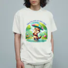 dreamy-designの雨の日のお散歩　カワウソくん Organic Cotton T-Shirt