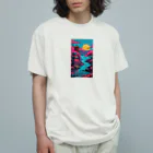 thedarkesthourのアジア　中国　日本　寺院　月夜　プレゼント Organic Cotton T-Shirt