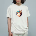 EseCAMPのキャンプ猫シリーズ オーガニックコットンTシャツ