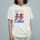 AQUAMETAVERSEの仲良くしようね　ラフルール　1859 オーガニックコットンTシャツ