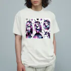 momonekokoのユニコーンGIRL オーガニックコットンTシャツ