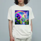 かるるんショップのアヤメと虹と妖精と オーガニックコットンTシャツ