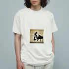 million-mindのピアノを弾く黒猫 オーガニックコットンTシャツ