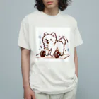 ke__to_isurugiの筋トレサモエド犬(女性向け) オーガニックコットンTシャツ