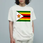 お絵かき屋さんのジンバブエの国旗 オーガニックコットンTシャツ
