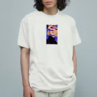 chill.lofi4545のアツい！カラフルなファッション オーガニックコットンTシャツ