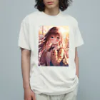 AQUAMETAVERSEの少女の恋思い　なでしこ1478 オーガニックコットンTシャツ