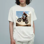 Bikers' Galleryのモトクロス ジャンプシーン アート オフロード バイク Organic Cotton T-Shirt