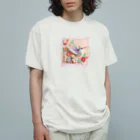 終わらない夢🌈のパステルカラーのハチドリ💞 Organic Cotton T-Shirt