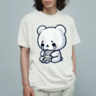 tarutaru shopのくまのたるちゃん　悲しい日もあるね。。 オーガニックコットンTシャツ