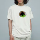 森の中ショップ 谷渡りケキョホケキョ　の昼の月　あまり目が合わないように緑でガード Organic Cotton T-Shirt