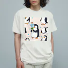 ganeshaの花を持ったかわいいペンギン Organic Cotton T-Shirt