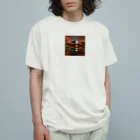 yohiti193の池に映る日本の歴史的建造物と紅葉 Organic Cotton T-Shirt