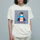 ganeshaのスーパーヒーローのマントを着たかわいいペンギン オーガニックコットンTシャツ