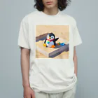 ganeshaのかわいいペンギンとおもちゃのサンドボックス オーガニックコットンTシャツ