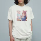 CAT WARのネコと花見 オーガニックコットンTシャツ