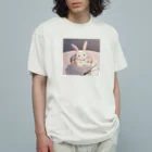 nakayan33のアイスカップうさ オーガニックコットンTシャツ