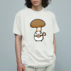 うさやのシイタケに侵食されるパンダ オーガニックコットンTシャツ