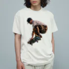 火山梅（kazanbai） storeの【アパレル】#4 モザイク タイル スケートボーダーズ (mosaic tile skate boarders)  オーガニックコットンTシャツ