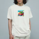 かめのオアシスのかめっち仲間と海岸をドライブ Organic Cotton T-Shirt