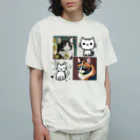 iisseiiの猫アート　cat art Tシャツ  オーガニックコットンTシャツ