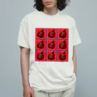 青刺し亀の大紅団扇。(赤) オーガニックコットンTシャツ