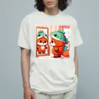 onochan0212の鮭コスプレのキツネ オーガニックコットンTシャツ