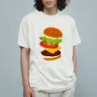 モツ煮子のフレッシュなハンバーガー オーガニックコットンTシャツ