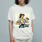 AMERICAN BARのアメコミ風バーテンダー オーガニックコットンTシャツ