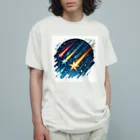 Mizのゆるハウスの3つの流れ星 オーガニックコットンTシャツ