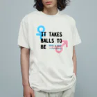 Café Roseraieの「It Takes Balls to be Trans」 オーガニックコットンTシャツ