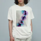 Ink-ArtのInk-Art 大理石風　紫 Organic Cotton T-Shirt