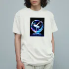 AQUAMETAVERSEのシャボン玉の中のバレリーナ　BLUE PLUM  691 オーガニックコットンTシャツ