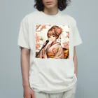 かるるんショップの桜と新人歌手と　 Organic Cotton T-Shirt
