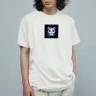 キャピキャピのネオン系の可愛い猫 Organic Cotton T-Shirt