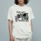 『NG （Niche・Gate）』ニッチゲート-- IN SUZURIのGet Up! Stand Up!(黒) Organic Cotton T-Shirt