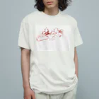 ajajniikoの赤いあくせさりーさん オーガニックコットンTシャツ