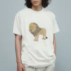 治水(kou×ken=Design)のワイルドライオン オーガニックコットンTシャツ